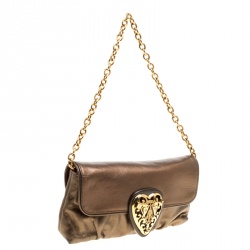 مملوكة مسبقًا حقيبة كتف غوتشي هيستريا جلد كاكية ميتالك