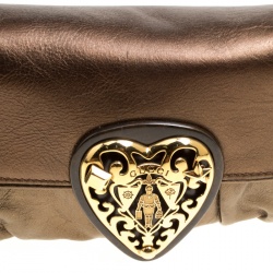 مملوكة مسبقًا حقيبة كتف غوتشي هيستريا جلد كاكية ميتالك