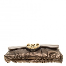 مملوكة مسبقًا حقيبة كتف غوتشي هيستريا جلد كاكية ميتالك