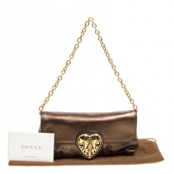 مملوكة مسبقًا حقيبة كتف غوتشي هيستريا جلد كاكية ميتالك