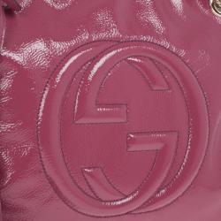 Pre Owned Gucci Pink Patent Leather Soho Tote