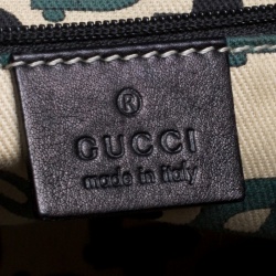 Pre Owned Gucci Metallic Black Leather Large D Ring Hobo