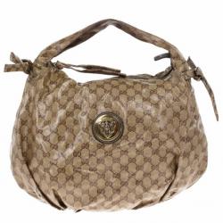 Pre Owned Gucci Crystal Monogram Hysteria Hobo