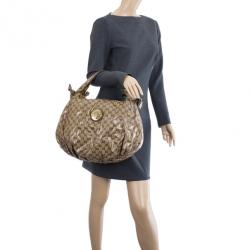 Pre Owned Gucci Crystal Monogram Hysteria Hobo