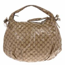 Pre Owned Gucci Crystal Monogram Hysteria Hobo