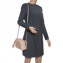 Pre Owned حقيبة كتف غوتشي سوهو ديسكو صغيرة جلد لامع أرجوانية