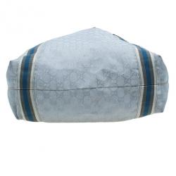 مملوكة مسبقًا Gucci Silver Monogram Coated Canvas Tote