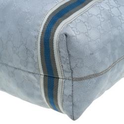 مملوكة مسبقًا Gucci Silver Monogram Coated Canvas Tote