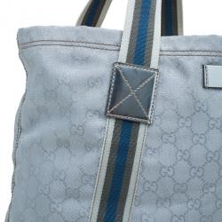 مملوكة مسبقًا Gucci Silver Monogram Coated Canvas Tote