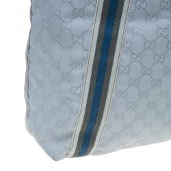 مملوكة مسبقًا Gucci Silver Monogram Coated Canvas Tote