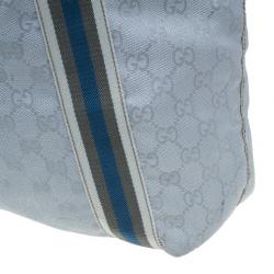 مملوكة مسبقًا Gucci Silver Monogram Coated Canvas Tote