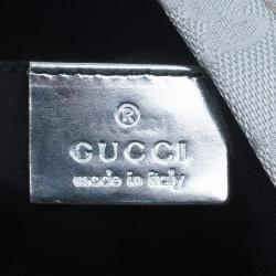 مملوكة مسبقًا Gucci Silver Monogram Coated Canvas Tote