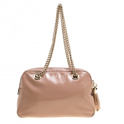 Pre Owned حقيبة كتف غوتشي سوهو جلد بيج متوسطة بسلسلة