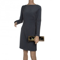 مملوكة مسبقًا Gucci Gold Leather Romy Clutch