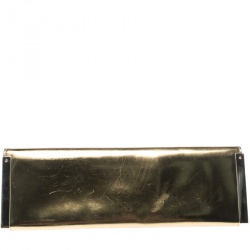 مملوكة مسبقًا Gucci Gold Leather Romy Clutch
