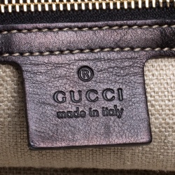Pre Owned Gucci Black Floral Print Canvas Tote