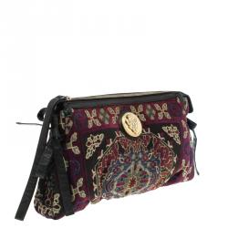 مملوكة مسبقًا Gucci Multicolor Embroidered Canvas Large Hysteria Clutch