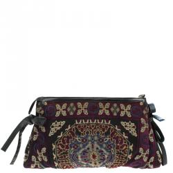مملوكة مسبقًا Gucci Multicolor Embroidered Canvas Large Hysteria Clutch