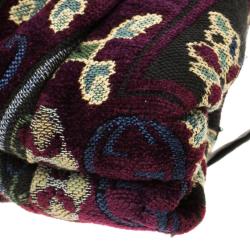 مملوكة مسبقًا Gucci Multicolor Embroidered Canvas Large Hysteria Clutch