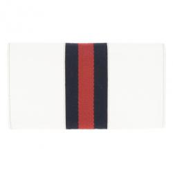 Pre Owned Gucci White Horsebit and Web Detail Continental Wallet
