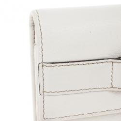 Pre Owned Gucci White Horsebit and Web Detail Continental Wallet