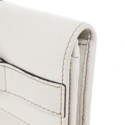 Pre Owned Gucci White Horsebit and Web Detail Continental Wallet