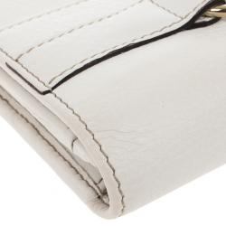 Pre Owned Gucci White Horsebit and Web Detail Continental Wallet