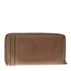 مملوكة مسبقًا محفظة غوتشي سحاب ملتف جلد لامعة غوتشيسيما مايكرو بيج