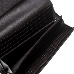 مملوكة مسبقًا Gucci Dark Brown GG Supreme Canvas Nice Continental Wallet