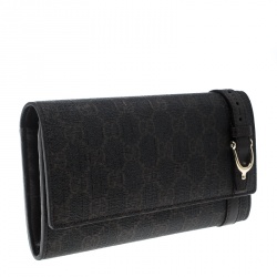 مملوكة مسبقًا Gucci Dark Brown GG Supreme Canvas Nice Continental Wallet