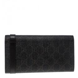 مملوكة مسبقًا Gucci Dark Brown GG Supreme Canvas Nice Continental Wallet