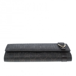 مملوكة مسبقًا Gucci Dark Brown GG Supreme Canvas Nice Continental Wallet