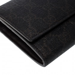 مملوكة مسبقًا Gucci Dark Brown GG Supreme Canvas Nice Continental Wallet