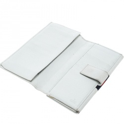 Gucci White Leather Web GG Interlocking Continental Wallet 