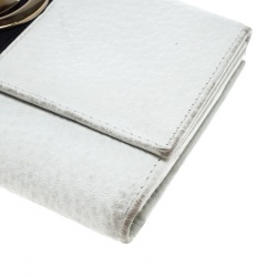 Gucci White Leather Web GG Interlocking Continental Wallet 