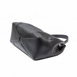 Pre Owned Gucci Black Horsebit Embossed Leather Shoulder Bag