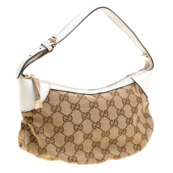 مملوكة مسبقًا Gucci Beige/Off White GG Canvas and Leather Accessories Pochette bag