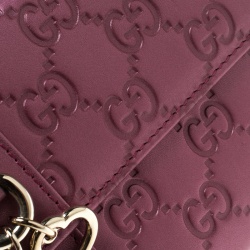 Pre Owned Gucci Metallic Pink Guccissima Leather Compact Wallet