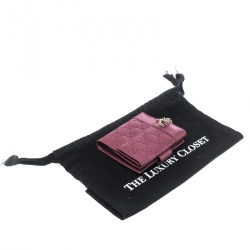 Pre Owned Gucci Metallic Pink Guccissima Leather Compact Wallet