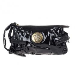 Pre Owned Gucci Black Patent Leather Hysteria Clutch