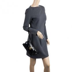 Pre Owned Gucci Black Patent Leather Hysteria Clutch