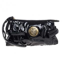 Pre Owned Gucci Black Patent Leather Hysteria Clutch