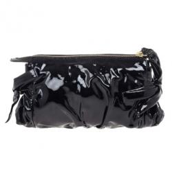 Pre Owned Gucci Black Patent Leather Hysteria Clutch