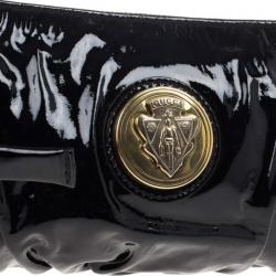 Pre Owned Gucci Black Patent Leather Hysteria Clutch