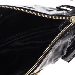 Pre Owned Gucci Black Patent Leather Hysteria Clutch