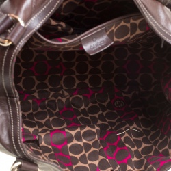 Pre Owned Gucci Dark Borwn Leather Duchessa Flap Satchel