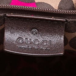 Pre Owned Gucci Dark Borwn Leather Duchessa Flap Satchel