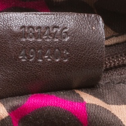 Pre Owned Gucci Dark Borwn Leather Duchessa Flap Satchel