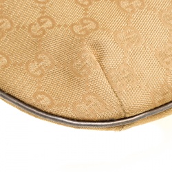 Gucci Gold GG Canvas Flat Shoulder Bag