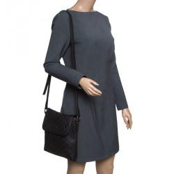 Pre Owned حقيبة كروس غوتشي جلد غوتشيسيما سوداء